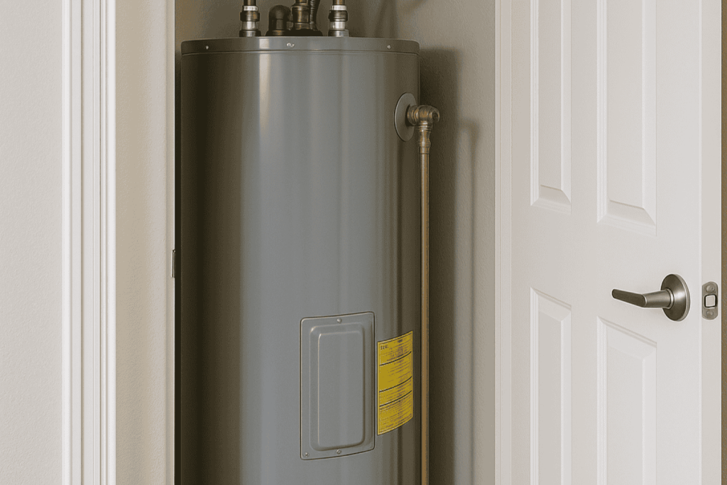 Standard Water Heater in Closet - House Plumbing